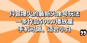 抖音爆火的最新头像号玩法,一条作品500w播放量,手机可做,适合小白白米粥资源网-汇集全网副业资源白米粥资源网