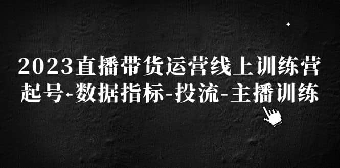 2023直播带货运营线上训练营，起号-数据指标-投流-主播训练白米粥资源网-汇集全网副业资源白米粥资源网