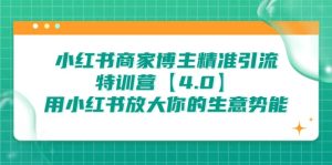 小红书商家 博主精准引流特训营【4.0】用小红书放大你的生意势能白米粥资源网-汇集全网副业资源白米粥资源网