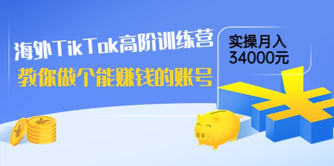 海外TikTok高阶训练营：教你做个能赚钱的账号，实操月入34000元！白米粥资源网-汇集全网副业资源白米粥资源网