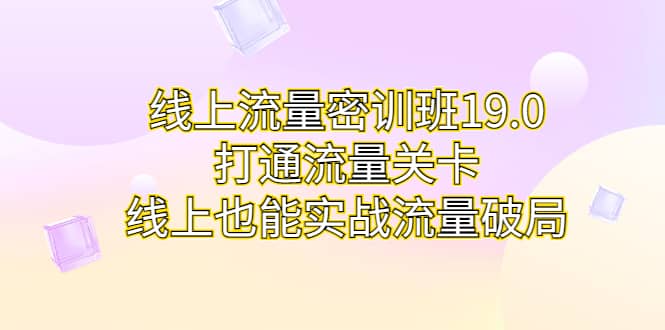 线上流量密训班19.0，打通流量关卡，线上也能实战流量破局白米粥资源网-汇集全网副业资源白米粥资源网