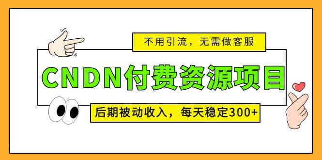 CNDN付费资源项目，不用引流，无需做客服，后期被动收入白米粥资源网-汇集全网副业资源白米粥资源网