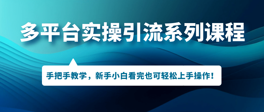 多平台实操引流系列课程，手把手教学，新手小白看完也可轻松上手引流操作白米粥资源网-汇集全网副业资源白米粥资源网