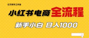 外面收费4988的小红书无货源电商从0-1全流程，日入1000＋白米粥资源网-汇集全网副业资源白米粥资源网