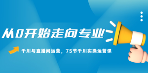 从0开始走向专业,千川与直播间运营,75节千川实操运营课白米粥资源网-汇集全网副业资源白米粥资源网