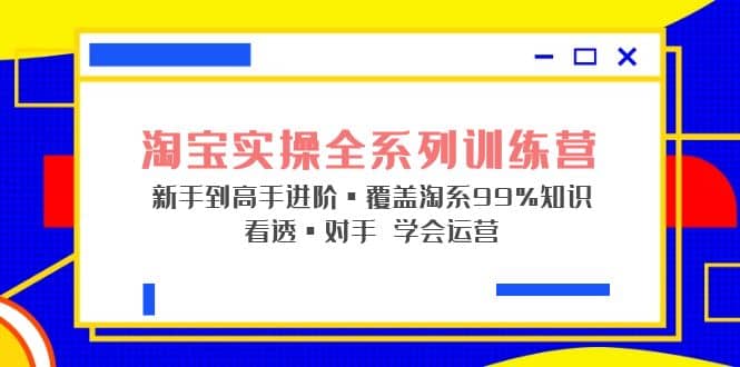 淘宝实操全系列训练营 新手到高手进阶·覆盖·99%知识 看透·对手 学会运营白米粥资源网-汇集全网副业资源白米粥资源网