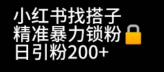 小红书找搭子暴力精准锁粉 引流日引200 精准粉白米粥资源网-汇集全网副业资源白米粥资源网