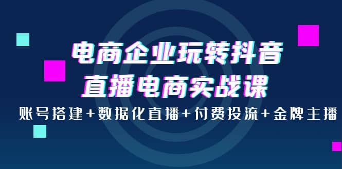 电商企业玩转抖音直播电商实战课：账号搭建 数据化直播 付费投流 金牌主播白米粥资源网-汇集全网副业资源白米粥资源网