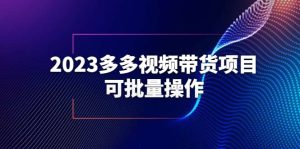 2023多多视频带货项目，可批量操作【保姆级教学】白米粥资源网-汇集全网副业资源白米粥资源网
