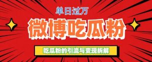 微博吃瓜粉引流玩法，轻松日引100粉变现500白米粥资源网-汇集全网副业资源白米粥资源网