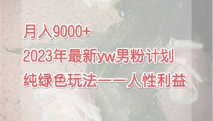 月入9000 2023年9月最新yw男粉计划绿色玩法——人性之利益白米粥资源网-汇集全网副业资源白米粥资源网