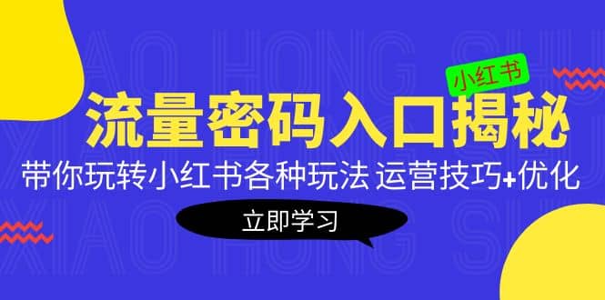 小红书流量密码入口揭秘：带你玩转小红书各种玩法 运营技巧 优化白米粥资源网-汇集全网副业资源白米粥资源网