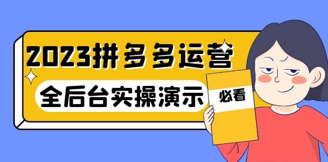 2023拼多多·运营：14节干货实战课，拒绝-口嗨，全后台实操演示白米粥资源网-汇集全网副业资源白米粥资源网