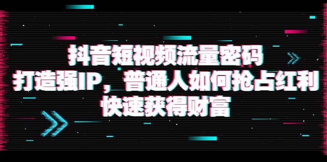 抖音短视频流量密码：打造强IP，普通人如何抢占红利，快速获得财富白米粥资源网-汇集全网副业资源白米粥资源网