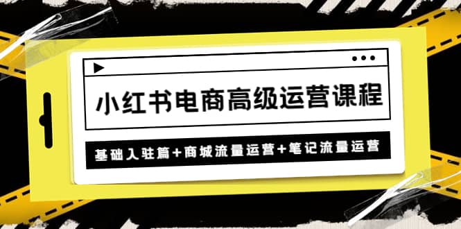 小红书电商高级运营课程：基础入驻篇 商城流量运营 笔记流量运营白米粥资源网-汇集全网副业资源白米粥资源网