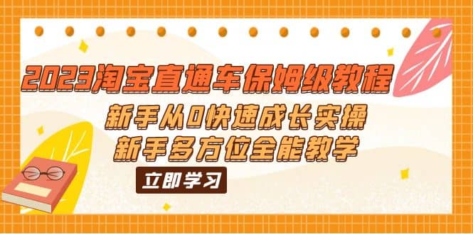 2023淘宝直通车保姆级教程：新手从0快速成长实操，新手多方位全能教学白米粥资源网-汇集全网副业资源白米粥资源网