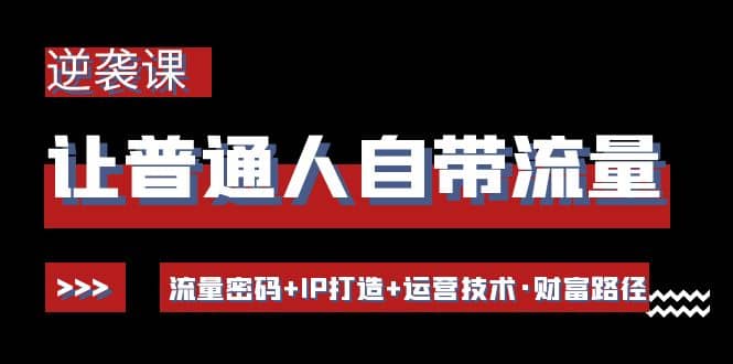 让普通人自带流量的逆袭课：流量密码 IP打造 运营技术·财富路径白米粥资源网-汇集全网副业资源白米粥资源网