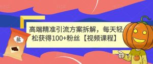 高端精准引流方案拆解,每天轻松获得100 粉丝【视频课程】白米粥资源网-汇集全网副业资源白米粥资源网