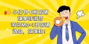 小红书·0粉店铺爆单特训营 带你从0-1开店铺，选品，做爆款（课程 工具包）白米粥资源网-汇集全网副业资源白米粥资源网