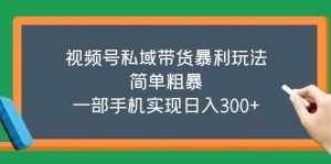 视频号私域带货暴利玩法，简单粗暴白米粥资源网-汇集全网副业资源白米粥资源网