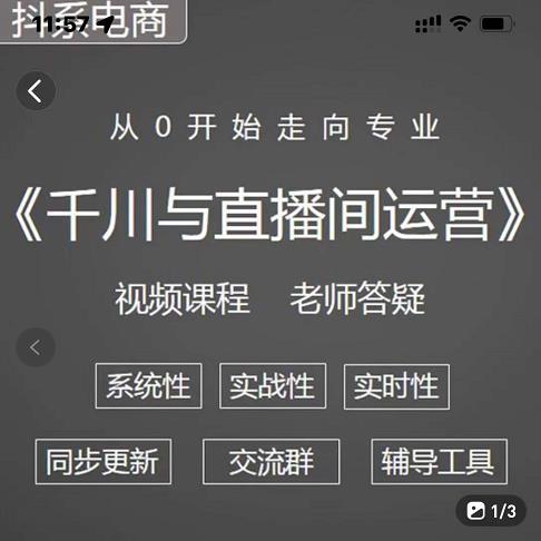 阳光·千川与直播间运营从0开始走向专业，93节完整版白米粥资源网-汇集全网副业资源白米粥资源网