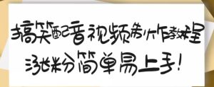 搞笑配音视频制作教程,大流量领域,简单易上手,亲测10天2万粉丝白米粥资源网-汇集全网副业资源白米粥资源网