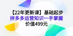 【22年更新课】基础起步,拼多多运营知识一手掌握,价值499元白米粥资源网-汇集全网副业资源白米粥资源网