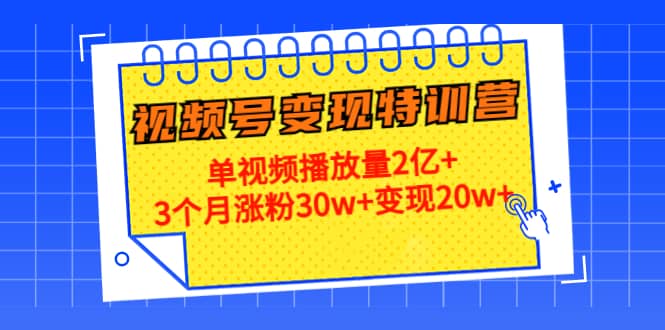 20天视频号变现特训营：单视频播放量2亿白米粥资源网-汇集全网副业资源白米粥资源网