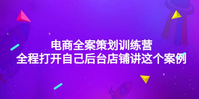 电商全案策划训练营：全程打开自己后台店铺讲这个案例（9节课时）白米粥资源网-汇集全网副业资源白米粥资源网