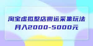 淘宝虚拟整店搬运采集玩法分享课：月入2000-5000元（5节课）白米粥资源网-汇集全网副业资源白米粥资源网