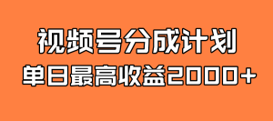 全新蓝海 视频号掘金计划 日入2000白米粥资源网-汇集全网副业资源白米粥资源网