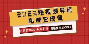 2023短视频导流·私域变现课,日导流3000 私域打法  日销售额2w白米粥资源网-汇集全网副业资源白米粥资源网