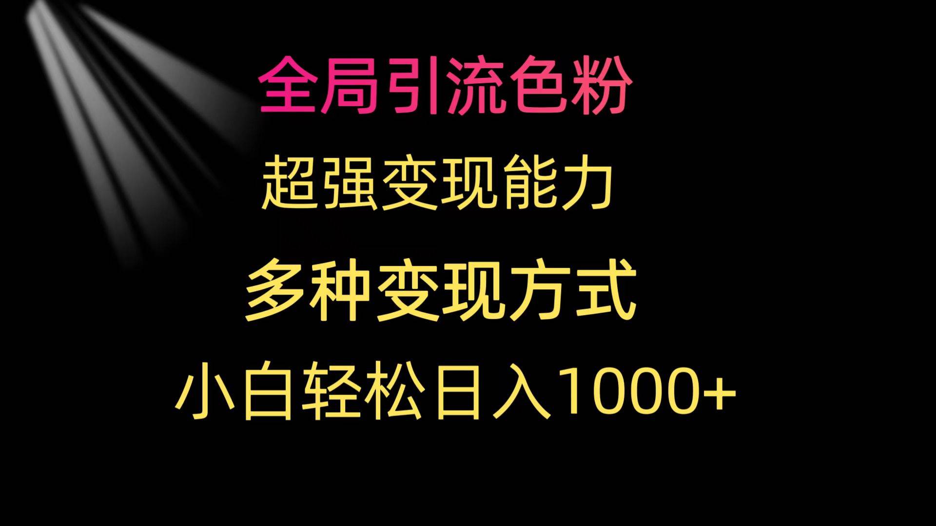 全局引流色粉 超强变现能力 多种变现方式 小白轻松日入1000+白米粥资源网-汇集全网副业资源白米粥资源网