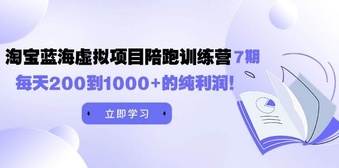 黄岛主《淘宝蓝海虚拟项目陪跑训练营7期》每天200到1000+的纯利润白米粥资源网-汇集全网副业资源白米粥资源网