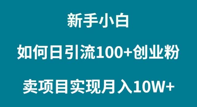 新手小白如何通过卖项目实现月入10W+白米粥资源网-汇集全网副业资源白米粥资源网