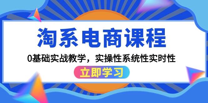 淘系电商课程，0基础实战教学，实操性系统性实时性（15节课）白米粥资源网-汇集全网副业资源白米粥资源网