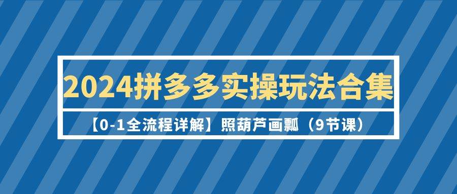 2024拼多多实操玩法合集【0-1全流程详解】照葫芦画瓢（9节课）白米粥资源网-汇集全网副业资源白米粥资源网