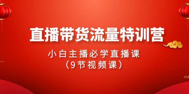 2024直播带货流量特训营，小白主播必学直播课（9节视频课）白米粥资源网-汇集全网副业资源白米粥资源网