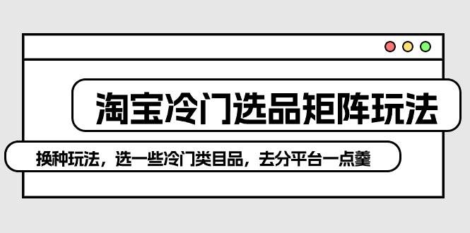 淘宝冷门选品矩阵玩法：换种玩法，选一些冷门类目品，去分平台一点羹白米粥资源网-汇集全网副业资源白米粥资源网