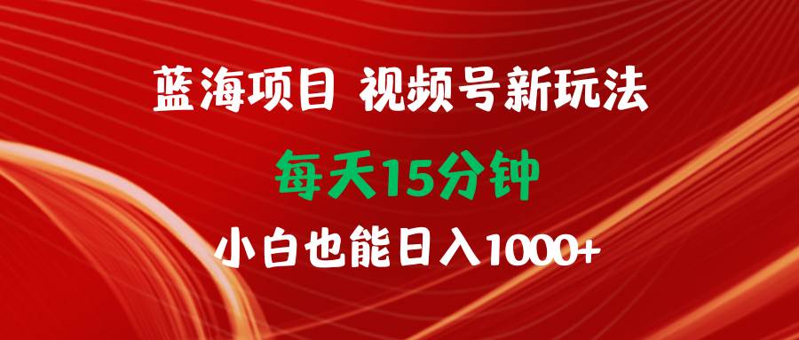 蓝海项目视频号新玩法 每天15分钟 小白也能日入1000+白米粥资源网-汇集全网副业资源白米粥资源网