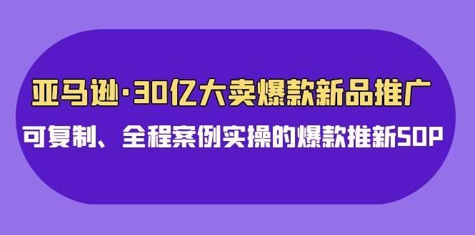 亚马逊30亿·大卖爆款新品推广，可复制、全程案例实操的爆款推新SOP白米粥资源网-汇集全网副业资源白米粥资源网