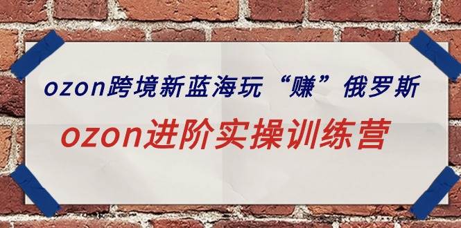 ozon跨境新蓝海玩“赚”俄罗斯，ozon进阶实操训练营白米粥资源网-汇集全网副业资源白米粥资源网