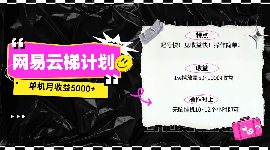 最新网易云梯计划网页版，单机月收益5000+！可放大操作白米粥资源网-汇集全网副业资源白米粥资源网