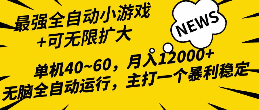 2024最新全网独家小游戏全自动，单机40~60,稳定躺赚，小白都能月入过万白米粥资源网-汇集全网副业资源白米粥资源网