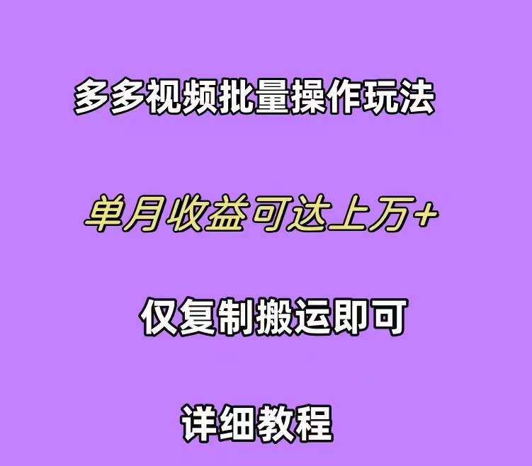 拼多多视频带货快速过爆款选品教程 每天轻轻松松赚取三位数佣金 小白必…白米粥资源网-汇集全网副业资源白米粥资源网