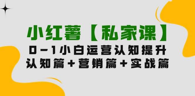 小红薯【私家课】0-1玩赚小红书内容营销，认知篇+营销篇+实战篇（11节课）白米粥资源网-汇集全网副业资源白米粥资源网