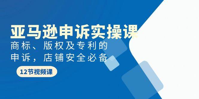 亚马逊-申诉实战课，商标、版权及专利的申诉，店铺安全必备白米粥资源网-汇集全网副业资源白米粥资源网