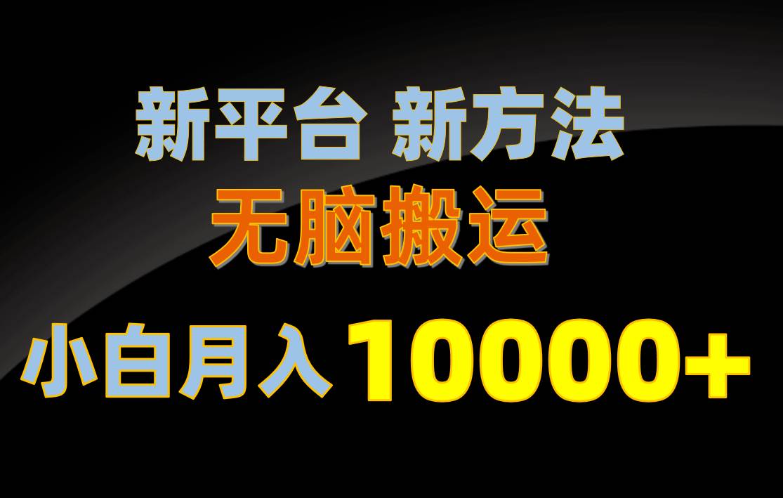 新平台新方法，无脑搬运，月赚10000+，小白轻松上手不动脑白米粥资源网-汇集全网副业资源白米粥资源网