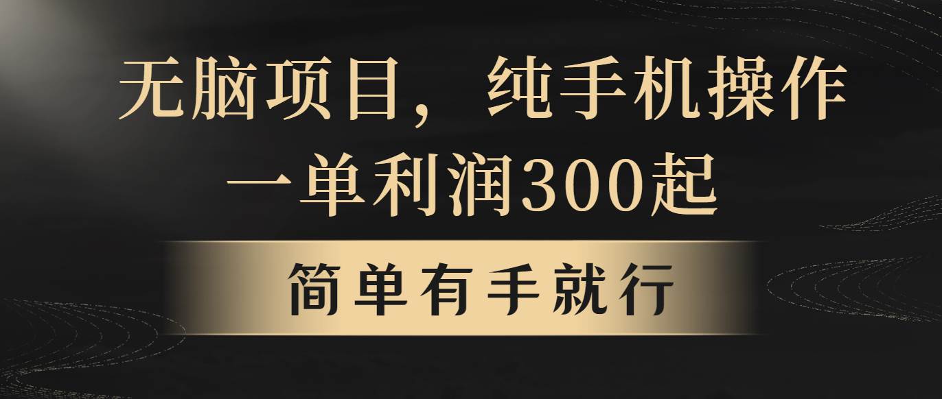 无脑项目，一单几百块，轻松月入5w+，看完就能直接操作白米粥资源网-汇集全网副业资源白米粥资源网