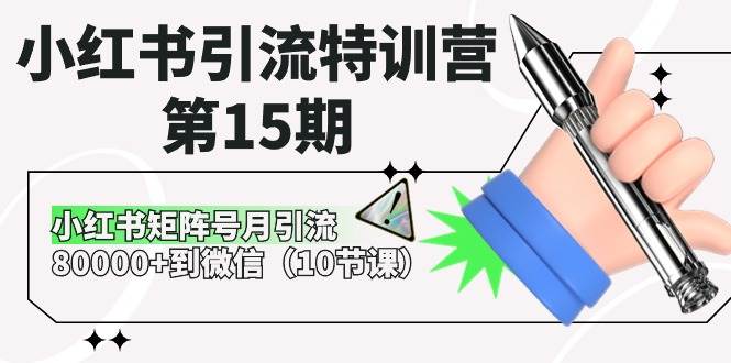 小红书引流特训营-第15期，小红书矩阵号月引流80000+到微信（10节课）白米粥资源网-汇集全网副业资源白米粥资源网